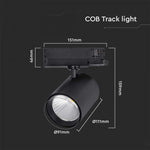 Трековый светодиодный COB светильник 35W(3000Lm), черный, V-TAC, IP20, нейтральный белый 4000K