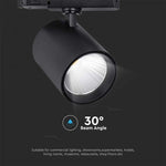 Трековый светодиодный COB светильник 35W(3000Lm), черный, V-TAC, IP20, нейтральный белый 4000K