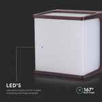 8W(800Lm) LED fasādes gaismeklis, IP65, V-TAC, kvadrāta, brūns, neitrāli balta gaisma 4000K