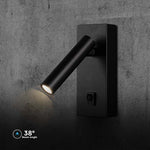 Настенный светодиодный светильник 2W(150Lm) со встроенным светодиодом, V-TAC, IP20, черный, нейтральный белый 4000K