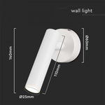 2W(150Lm) LED wall light with built-in LED, V-TAC, IP20, white, neutral white light 4000K