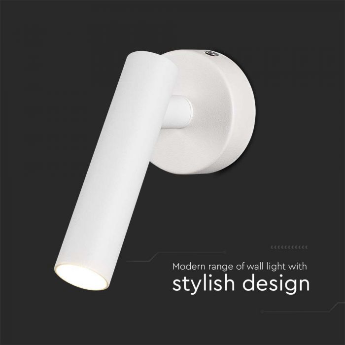 2W(150Lm) LED sienas gaismeklis ar iebūvētu LED, V-TAC, IP20, balts, neitrāli balta gaisma 4000K