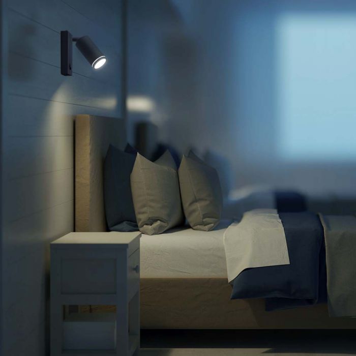 GU10 (лампа в комплект не входит) Светодиодный настенный светильник, IP20, V-TAC, черный