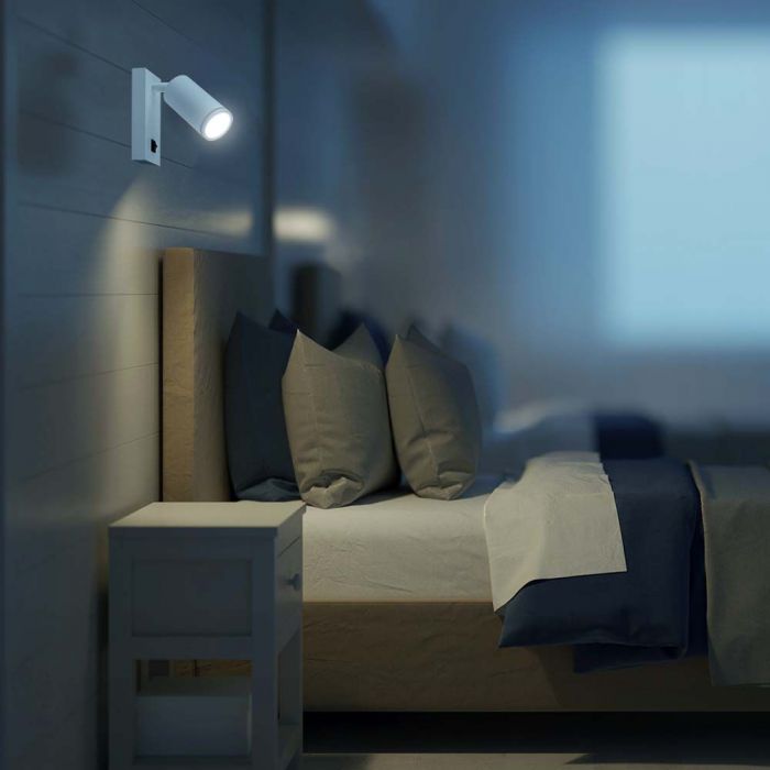 GU10 (spuldze nav iekļauta) LED sienu gaismeklis, IP20, V-TAC, balts