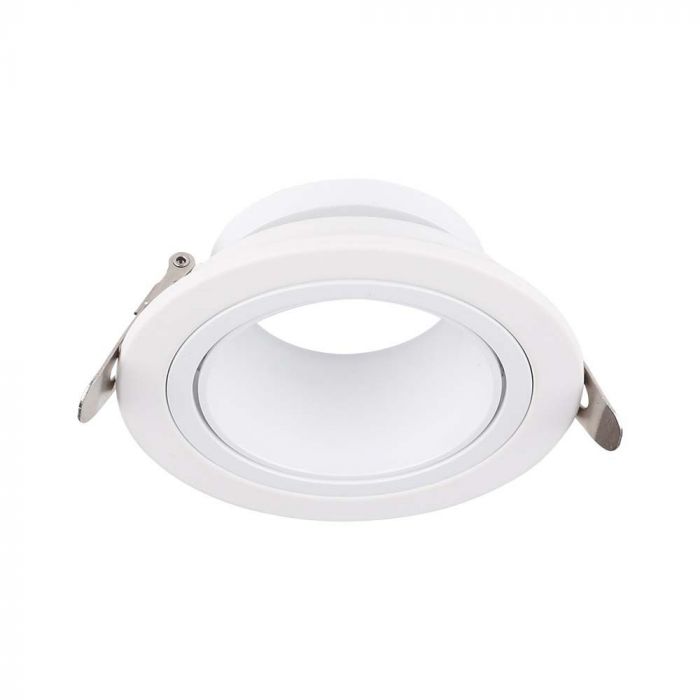 Встраиваемая рамка/светильник GU10 на 1 лампочку, круглый, белый, V-TAC