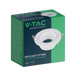 GU10 recessed frame/fixture, round, adjustable light direction, Ø87,5X31mm, recessed. Ø75mm, white, V-TAC