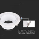 Встраиваемая рамка/светильник GU10, круглая, регулируемое направление света, Ø87,5X31 мм, встраив. Ø75 мм, белый, V-TAC