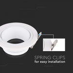 GU10 recessed frame/fixture, round, adjustable light direction, Ø87,5X31mm, recessed. Ø75mm, white, V-TAC
