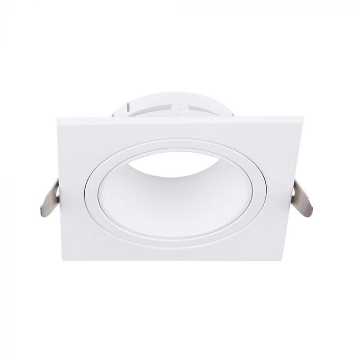 GU10 recessed frame/fixture, square, adjustable light direction, 88X88x31mm, recessed. size 75x75mm, white, V-TAC