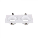 GU10 iebūvējams karkass/armatūra 2 spuldzēm, kvadrāta formas, regulējams apgaismojuma virziens, 175X88x31mm, iebūv. izm.160x75mm,  balts, V-TAC