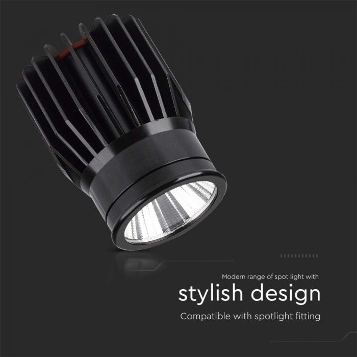 18W(1900Lm) LED modulis  ievietojams GU10 karkasos, 34°, V-TAC, IP20, melns, silti balta gaisma 3000K