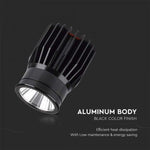 18W(1900Lm) LED rund takarmatur, V-TAC, IP20, svart, kallvit 6400K
