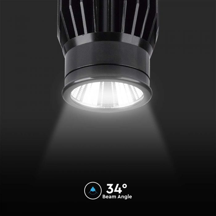 18W(1900Lm) LED modulis  ievietojams GU10 karkasos, 34°, V-TAC, IP20, melns, silti balta gaisma 3000K