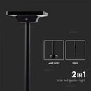 Светодиодный солнечный светильник 3W(220Lm), наземное крепление, IP65, V-TAC, 3.7V, 2600mAh Li-ion Battery, 3IN1, Black