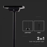 3W(220Lm) LED-solarmatur, markmontering, IP65, V-TAC, 3,7V, 2600mAh Li-ion-batteri, 3IN1, svart