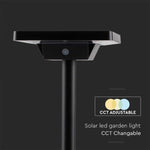 3W(220Lm) LED-solarmatur, markmontering, IP65, V-TAC, 3,7V, 2600mAh Li-ion-batteri, 3IN1, svart