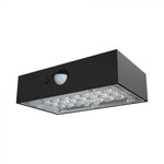 3W(350Lm) 21 LED solar front luminaire with sensor, 3.7V, Lithium 1200mAh Battery, IP65, black, 4000K+3000K
