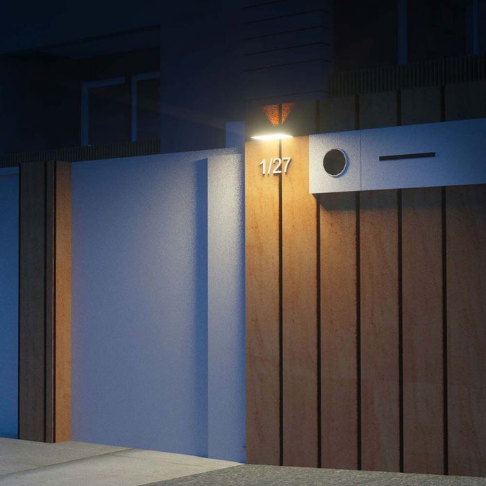 3W(350Lm) 21 LED solar front luminaire with sensor, 3.7V, Lithium 1200mAh Battery, IP65, black, 4000K+3000K