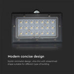 3W(350Lm) 21 LED solar front luminaire with sensor, 3.7V, Lithium 1200mAh Battery, IP65, black, 4000K+3000K