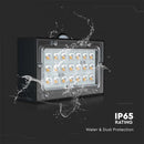 3W(350Lm) 21 LED solārais  fasādes gaismeklis ar sensoru,  3.7V, Lithium 1200mAh Baterija, IP65, melns, 4000K+3000K