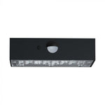 3W(350Lm) 21 LED solar front luminaire with sensor, 3.7V, Lithium 1200mAh Battery, IP65, black, 4000K+3000K