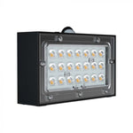 3W(350Lm) 21 LED solar front luminaire with sensor, 3.7V, Lithium 1200mAh Battery, IP65, black, 4000K+3000K