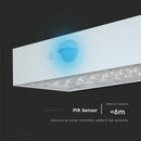 3W(350Lm) LED solar front luminaire with PIR sensor, V-TAC, IP65, DC:3.2V LifePO4 6000mAh Battery, white, 3000+4000K