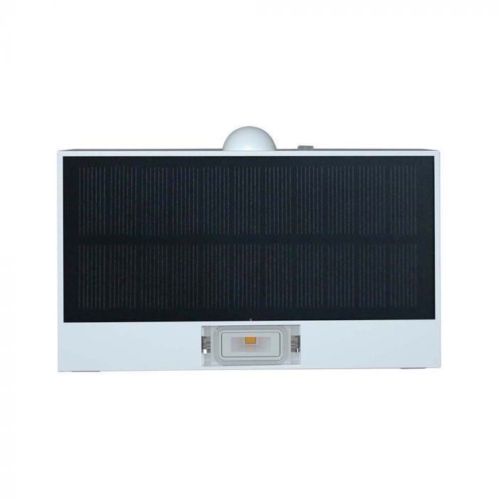 3W (350Lm) LED päikesepaneeliga esivalgusti PIR-anduriga, V-TAC, IP65, DC: 3.2V LifePO4 6000mAh aku, valge, 3000+4000K