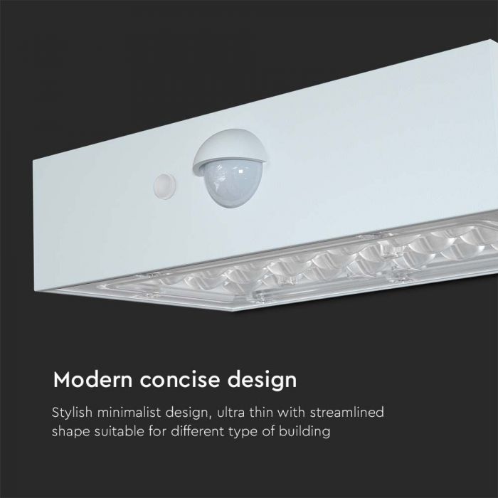 3W (350Lm) LED päikesepaneeliga esivalgusti PIR-anduriga, V-TAC, IP65, DC: 3.2V LifePO4 6000mAh aku, valge, 3000+4000K