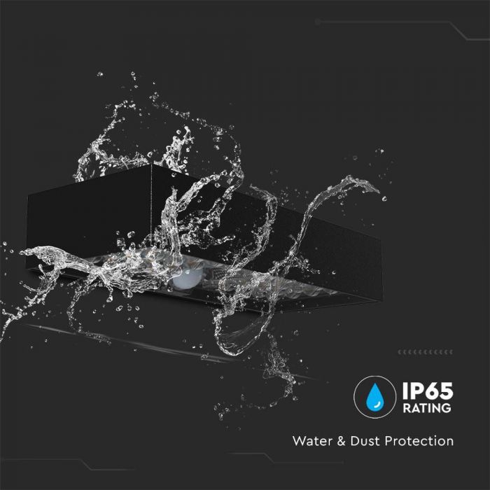 6W(900Lm) LED solārais sienas gaismeklis ar PIR sensoru, IP65,  3.7V, Lithium 3000mAh Battery,  230x97x42.7mm, melns, neitrāli balta gaisma 4000K