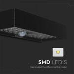 6W(900Lm) LED solar wall light with PIR sensor, IP65, 3.7V, Lithium 3000mAh Battery, 230x97x42.7mm, black, neutral white light 4000K