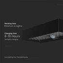 6W(900Lm) LED solārais sienas gaismeklis ar PIR sensoru, IP65,  3.7V, Lithium 3000mAh Battery,  230x97x42.7mm, melns, neitrāli balta gaisma 4000K
