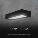 6W(900Lm) LED solārais sienas gaismeklis ar PIR sensoru, IP65,  3.7V, Lithium 3000mAh Battery,  230x97x42.7mm, melns, neitrāli balta gaisma 4000K