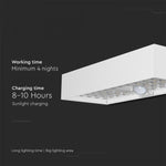 6W(900Lm) 3,7V 35 LED solcellsfrontarmatur med PIR-sensor, V-TAC, IP65, vit, fyrkantig, 3,7V, litium 3000mAh batteri, neutralvitt ljus 4000K