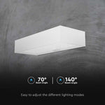 6W(900Lm) 3,7V 35 LED solcellsfrontarmatur med PIR-sensor, V-TAC, IP65, vit, fyrkantig, 3,7V, litium 3000mAh batteri, neutralvitt ljus 4000K