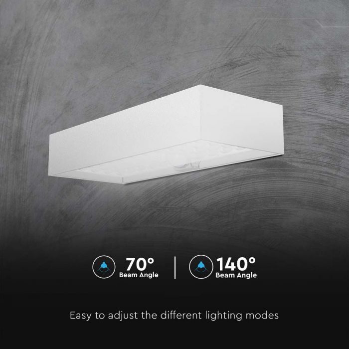 6W(900Lm) 3,7V 35 LED solcellsfrontarmatur med PIR-sensor, V-TAC, IP65, vit, fyrkantig, 3,7V, litium 3000mAh batteri, neutralvitt ljus 4000K