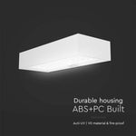6W(900Lm) 3,7V 35 LED solcellsfrontarmatur med PIR-sensor, V-TAC, IP65, vit, fyrkantig, 3,7V, litium 3000mAh batteri, neutralvitt ljus 4000K