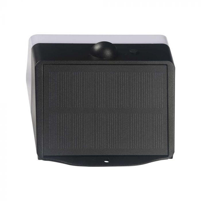 2W(200Lm) LED solārais fasādes gaismeklis ar PIR sensoru, V-TAC, IP65,  3.7V, Lithium 1200mAh Battery, neitrāli balta gaisma 4000K