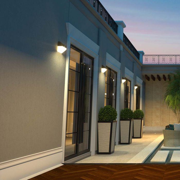 2W(200Lm) LED solārais fasādes gaismeklis ar PIR sensoru, V-TAC, IP65,  3.7V, Lithium 1200mAh Battery, neitrāli balta gaisma 4000K