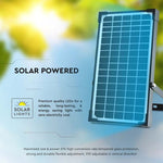 30W(4800Lm) LED prožektors ar saules bateriju, IP65, V-TAC,   6.4V, 6000mAh LiFePO4 Battery, 12.5W solārais panelis, ar PIR kustību sensoru un tālvadības pulti, melns, auksti balta gaisma 6400K