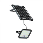 30W(4800Lm) LED prožektors ar saules bateriju, IP65, V-TAC,   6.4V, 6000mAh LiFePO4 Battery, 12.5W solārais panelis, ar PIR kustību sensoru un tālvadības pulti, melns, auksti balta gaisma 6400K