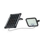 30W(4800Lm) LED prožektors ar saules bateriju, IP65, V-TAC,   6.4V, 6000mAh LiFePO4 Battery, 12.5W solārais panelis, ar PIR kustību sensoru un tālvadības pulti, melns, auksti balta gaisma 6400K