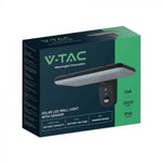 15W (2000Lm) LED päikesepaneeliga esivalgusti PIR-anduriga, V-TAC, IP65, DC:3.2V LifePO4 6000mAh aku, must, 6000K+4000K
