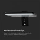 15W(2000Lm) LED solārais fasādes gaismeklis ar PIR sensoru, V-TAC, IP65,  DC:3.2V LifePO4 6000mAh Battery, melns, 6000K+4000K