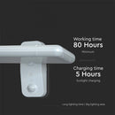 15W(2000Lm) LED solārais fasādes gaismeklis ar PIR sensoru, V-TAC, IP65,  DC:3.2V LifePO4 6000mAh Battery, balts, 6000K+4000K