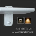 15W(2000Lm) LED solārais fasādes gaismeklis ar PIR sensoru, V-TAC, IP65,  DC:3.2V LifePO4 6000mAh Battery, balts, 6000K+4000K