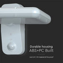 15W(2000Lm) LED solārais fasādes gaismeklis ar PIR sensoru, V-TAC, IP65,  DC:3.2V LifePO4 6000mAh Battery, balts, 6000K+4000K