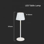 4W(150Lm) LED-bordslampa, IP20, V-TAC, vit, DC:5V, 1800mAh litiumbatteri, 3IN1