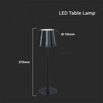 4W(150Lm) LED bordslampa, IP20, V-TAC, DC:5V, 1800mAh litiumbatteri, svart, 3IN1.