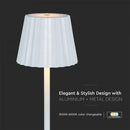 4W(150Lm) LED galda lampa, IP20, V-TAC, balta,  DC:5V, 1800mAh Litija baterija, 3IN1